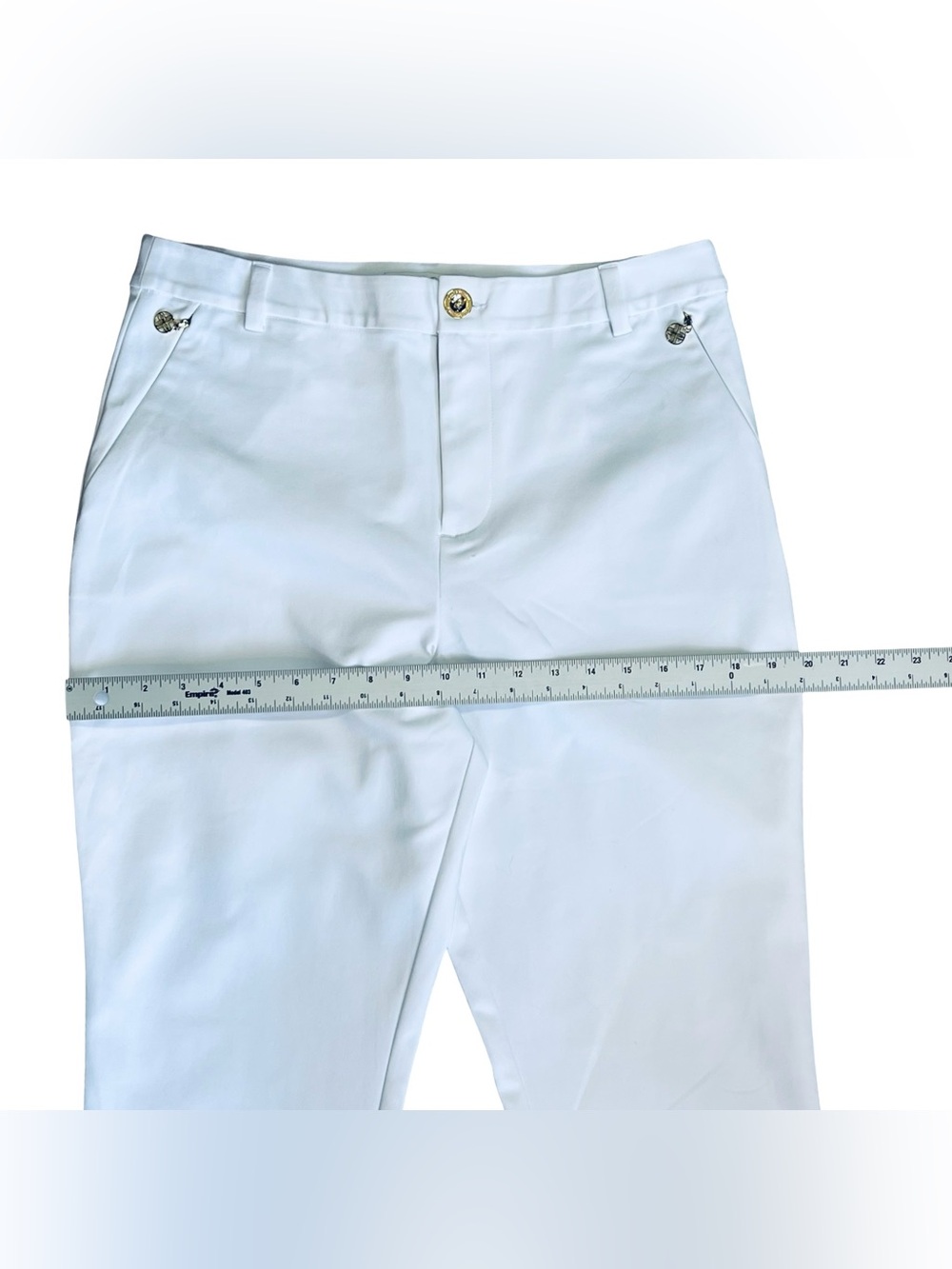 Lilly Pulitzer Women’s 12 White Luxetic Pants Ana High Rise Straight Leg Ankle - Picture 13 of 16